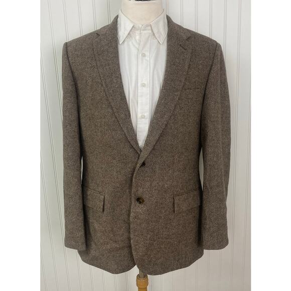 Men J. Crew Thompson 2-button wool tweed blazer suit jacket sport coat 44R